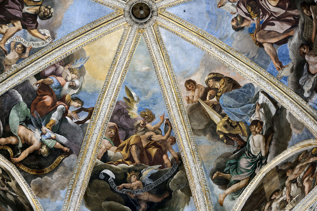 Zoom guercino  affreschi della cupola del duomo di piacenza  1626 1627  7 