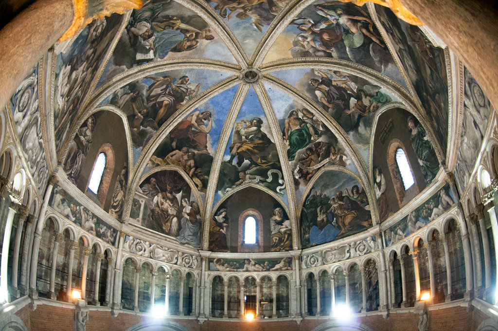 Zoom guercino.affreschi della cupola del duomo di piacenza  1626 1627